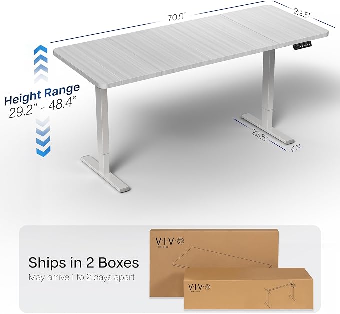 VIVO Electric 71 x 30 in Standing Desk, Memory Height Adjustment, 1B Series - Image 3
