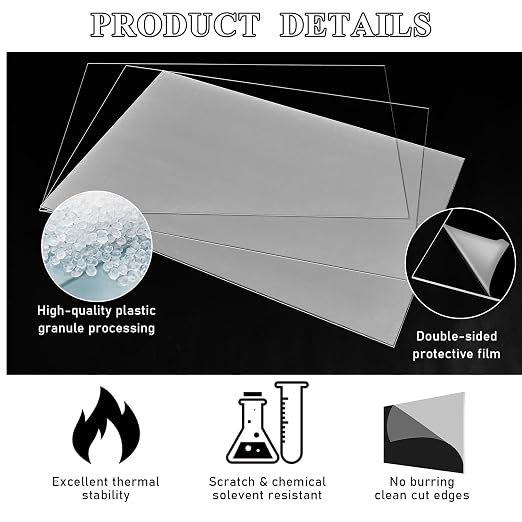 Roowest 2 Pcs 24 x 36 Inch, 1/2 Inch Thick Clear Acrylic Plexiglass Sheets - Image 4
