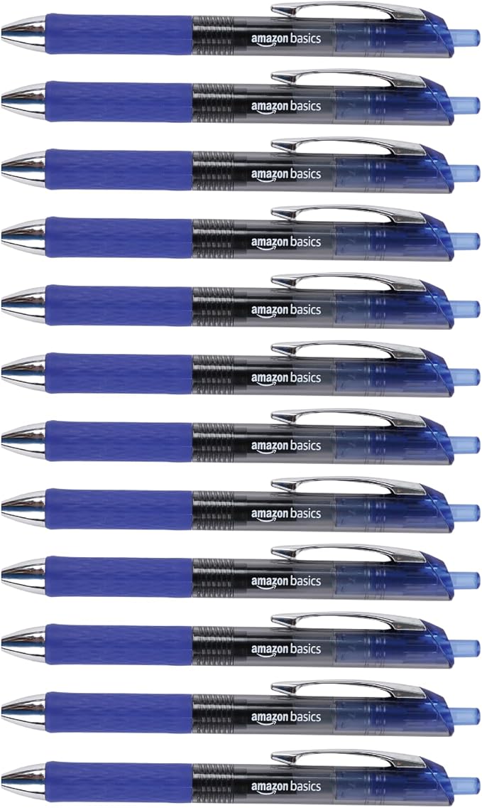 Amazon Basics Gel Pens Fine Point Smooth Writing Pens, Retractable, 12 Pack by AmazonBasics