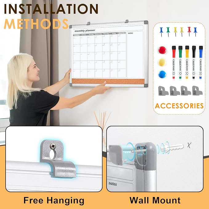 MAKELLO Dry Erase Calendar for Wall 24" x 18", Kitchen and Bedroom - Image 6
