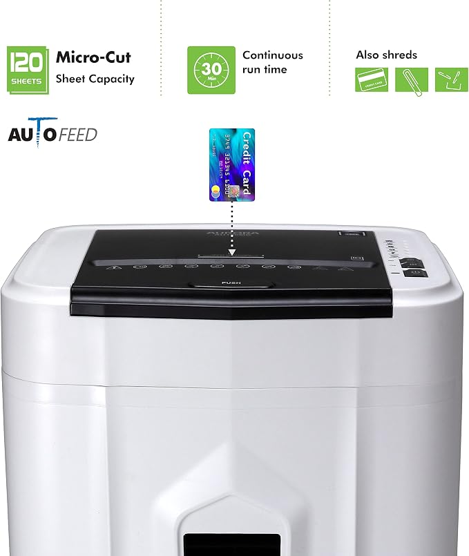Aurora AU120MB 120-Sheet Auto Feed High Security Micro-Cut Paper Shredder / 30 - Image 2