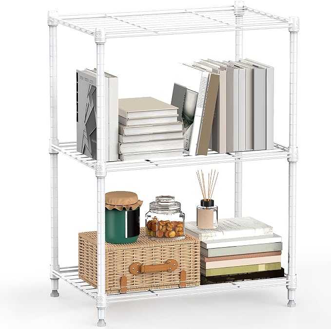 M MZG 450 lbs Wire Storage Shelving 3-Tier Utility Shelving Unit Steel by MEIGAOPLASTICANDMETALHKCOLIMITED