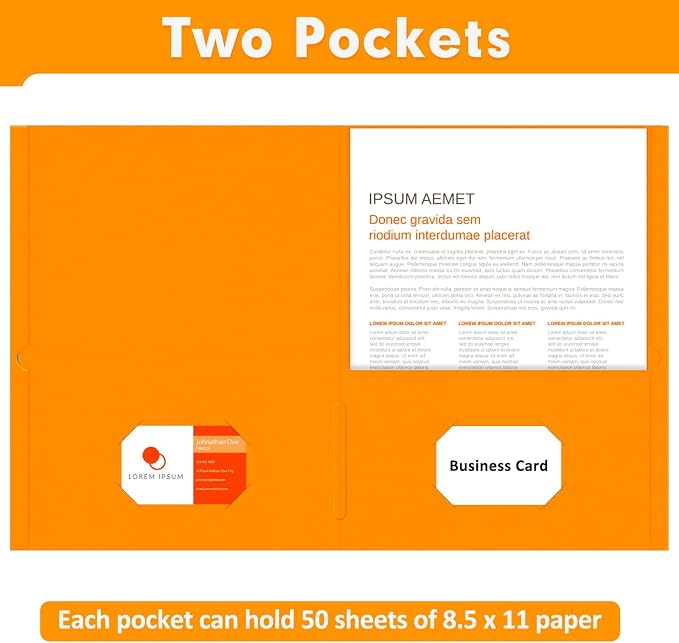 Two Pocket Folders, PANDRI 30 Pack 2 Pocket Folders, Letter Size Paper File - Image 4