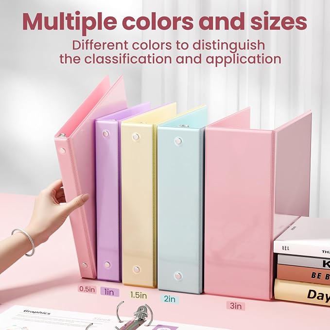 SUNEE 3 Ring Binder 1/2 Inch 1 Pack - Image 5