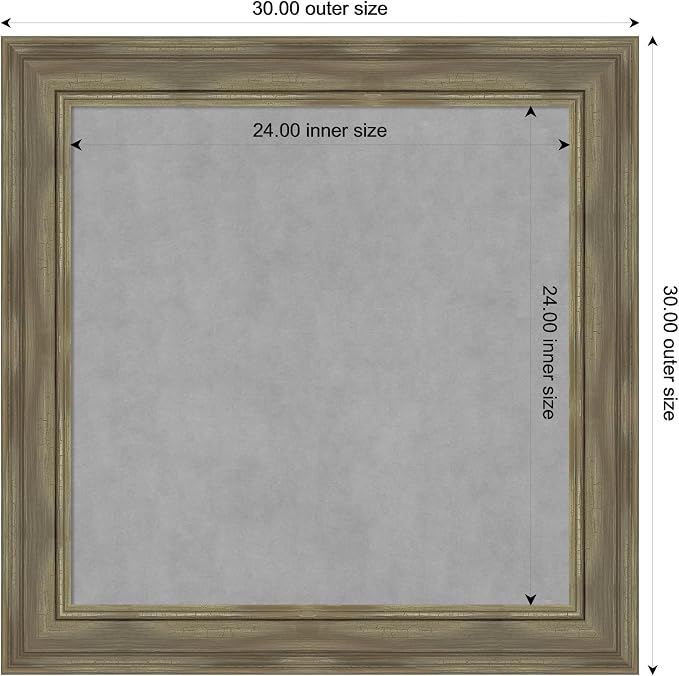 Amanti Art Grey Framed Magnetic Board 30x30 Medium Vision Board - Image 3
