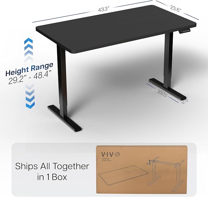 VIVO Electric 43 x 24 in Standing Desk, Memory Height Adjustment, 1B Series - Image 3