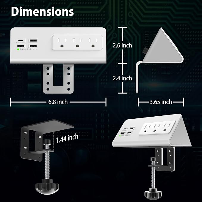 Nightstand Edge Mount Power Strip - Image 8