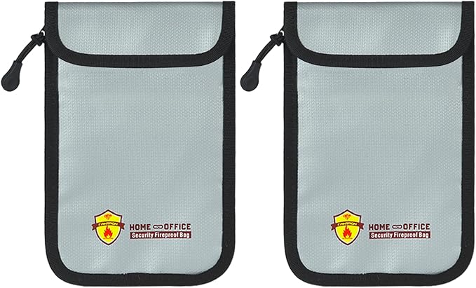 2 Pack Small Fireproof Bag, Fireproof Wallet Pouch, Non-itchy Waterproof Cash by Unknown