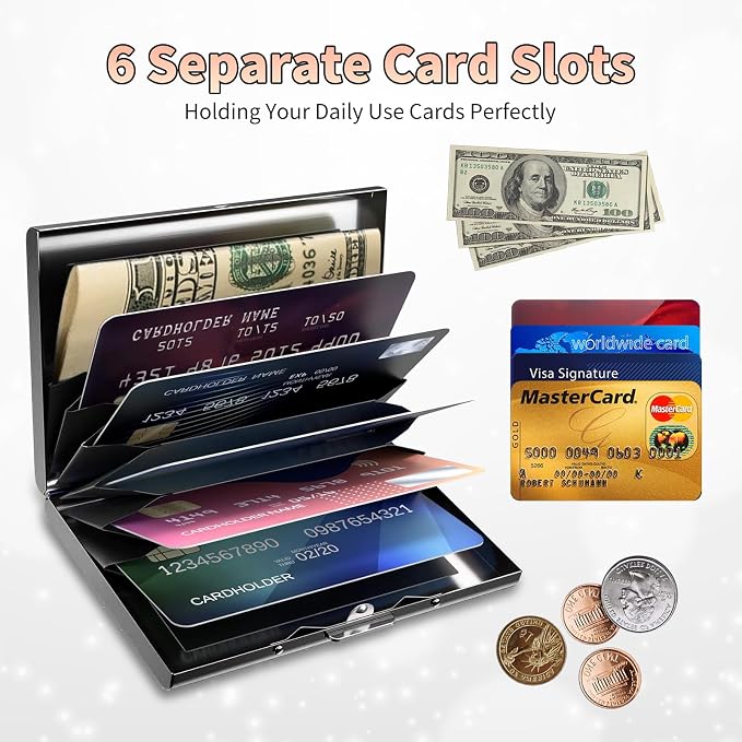 BWEGRHE Slim Credit Card Holder, Sloth RFID Blocking Metal Wallet - Image 5