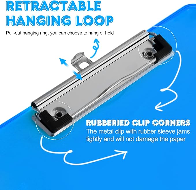 Clipboards, HERKKA 15 Pack Plastic Clipboards Low Profile Clip Standard A4 - Image 3