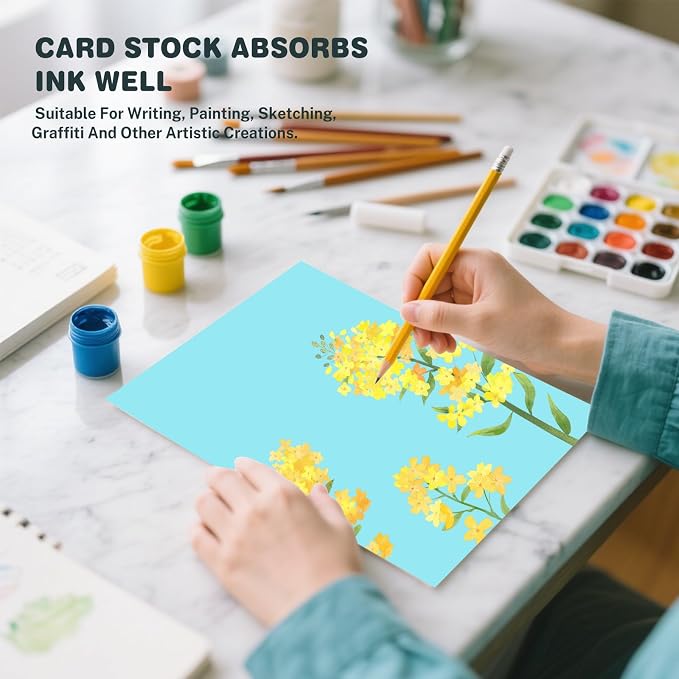 Light Blue Cardstock 8.5 X 11, 80 Sheets Card Stock, 75lb/ 200gsm Copy Paper - Image 6