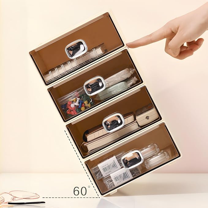 OSteed Spacious Desktop Storage Box, 1 Large Storage Drawer, Stackable Office - Image 4