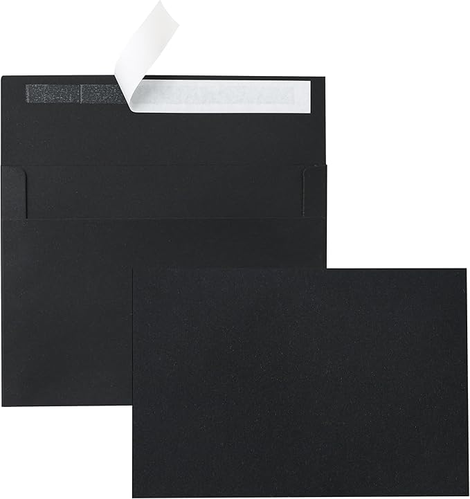 Silunkia 100 Packs Black Blank Cards and Envelopes 4.25 x 5.5 Heavyweight by Silunkia