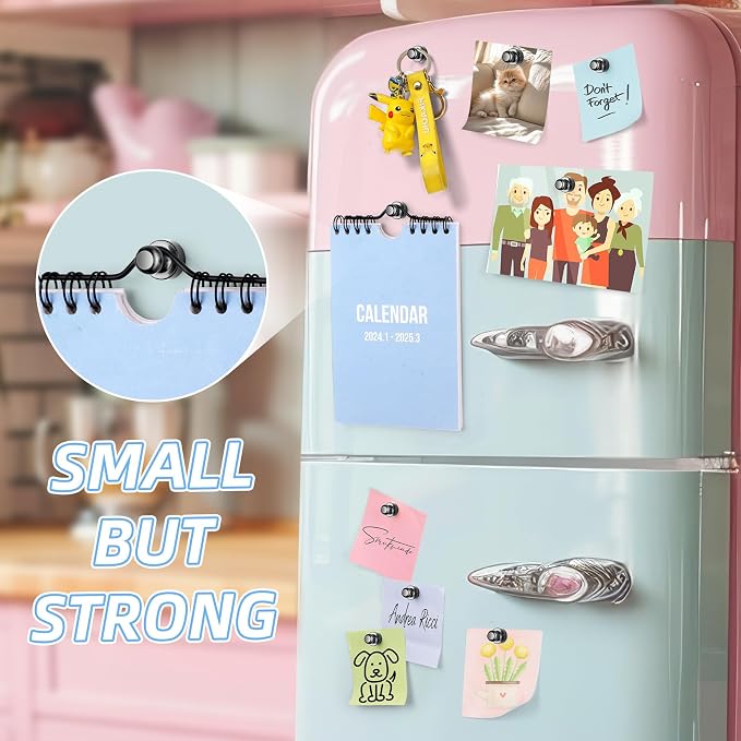 VNDUEEY 20Pcs Strong Fridge Magnets, Magnetic Push Pins, Strong Whiteboard - Image 2