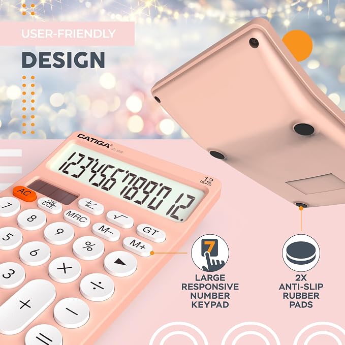 CATIGA 12 Digit Desktop Calculator Basic Desk Calculator - Image 6