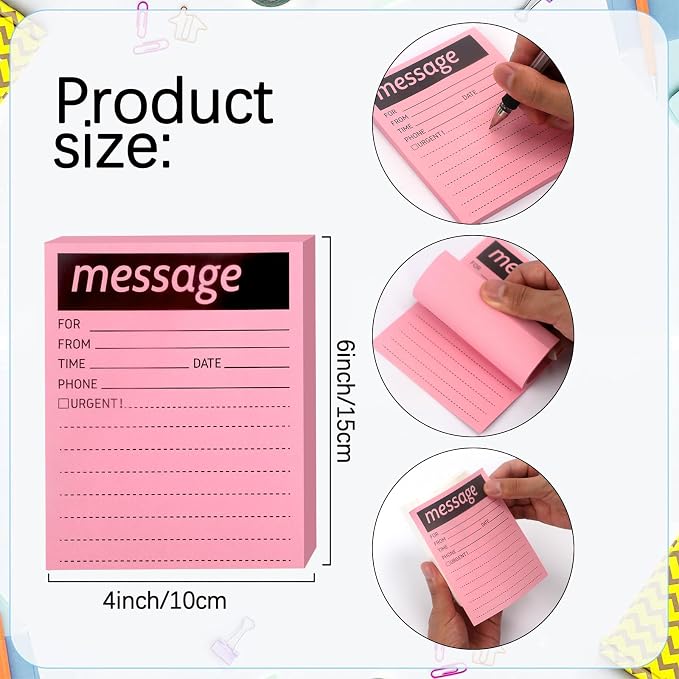 Phone Message Sticky Notes Phone Memo Pads, 9 Pads Lined Sticky Notes Pads - Image 2