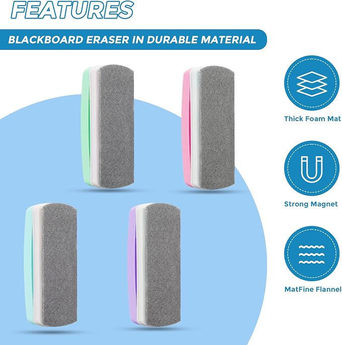 Ddaowanx Whiteboard Eraser, Magnetic Dry Erase Eraser, Glass Board Eraser - Image 2