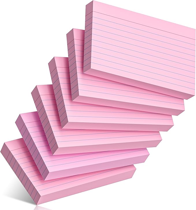 300 Count Index Cards 3 x 5 Inch Ruled Pink Index Cards, Flash Cards College by Nichela