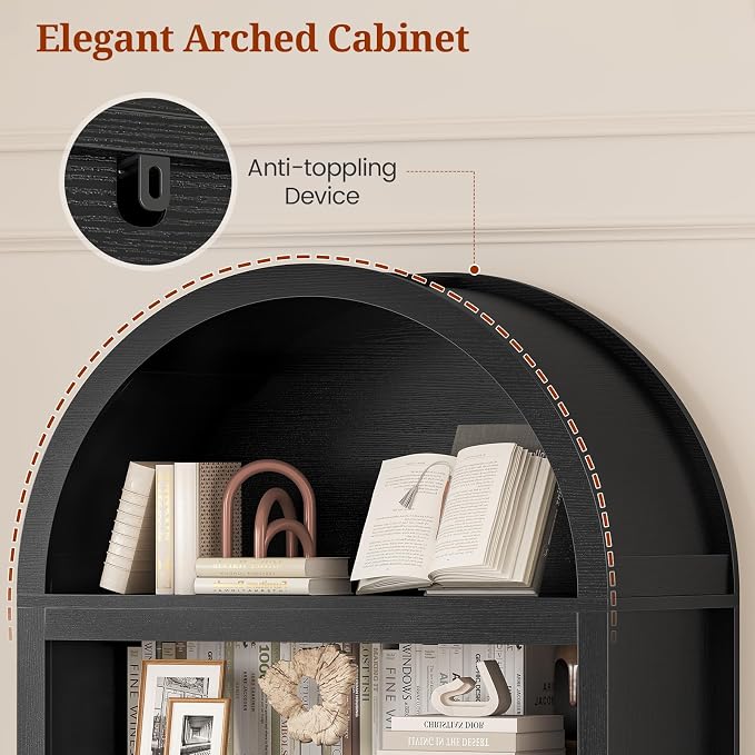 81" Tall Arched Cabinets, Bookcase - Image 4