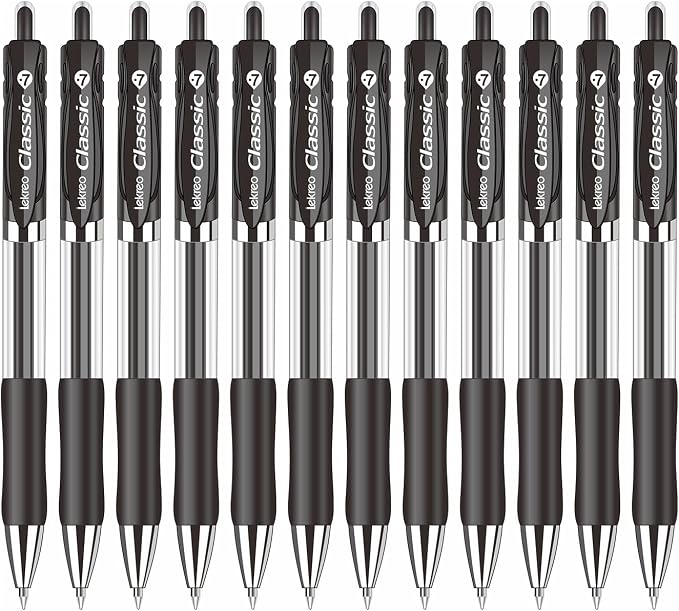 Lekreo Classic Retractable Gel Roller Pens, 0.7mm Fine Point - Image 2