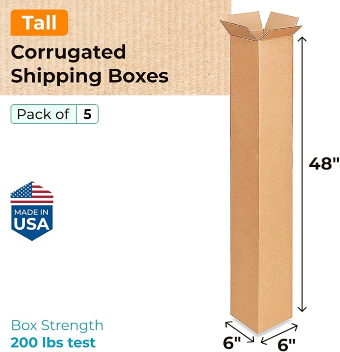 Tall Moving & Shipping Boxes 6 x 6 x 48 inches - Image 2