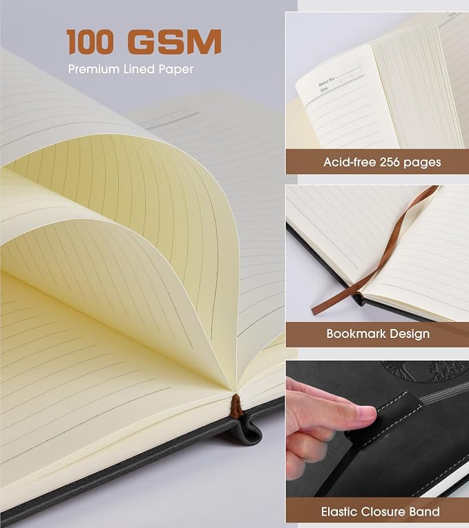 Biuwory Lined Journal Notebook for Women Men, 256 Pages B5 Large Hardcover - Image 4