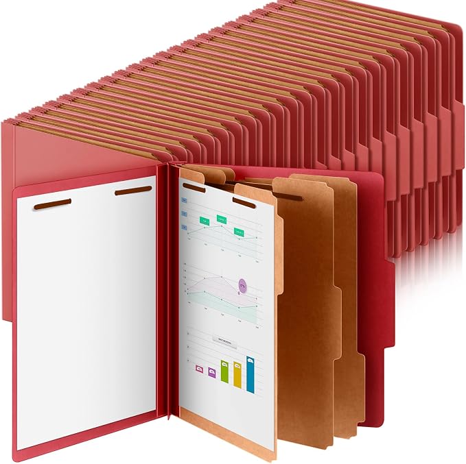Skyygemm 48 Pcs Classification Folders Letter Size, 3 Divider Pressboard File by Skyygemm