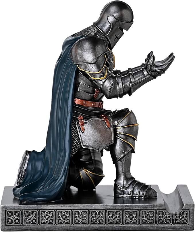 Amoysanli Medieval Armored Warrior Wearing Outerwear, Mobile Phone Stand Knight - Image 9