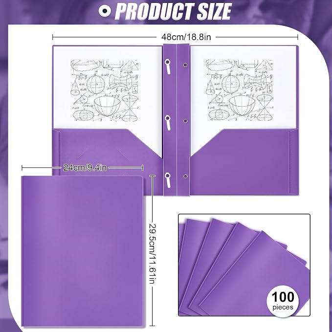 Lincia 100 Pcs Plastic Folders - Image 2