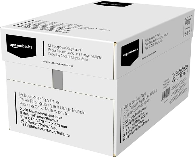Amazon Basics Multipurpose Copy Printer Paper, 20 lb, 11 x 17 Inches, 5 Reams - Image 2