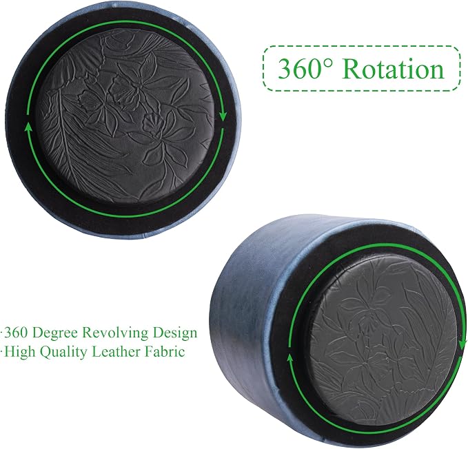 Hennaja Round Leather Art Supply Organizer, Remote Control Holder, 360 Degree - Image 4