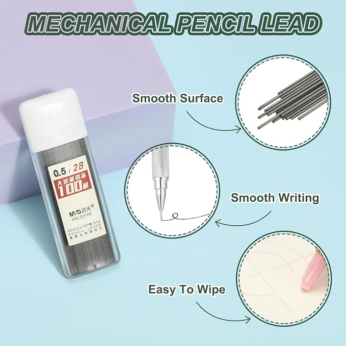 PATIKIL 300Pcs HB Mechanical Pencil Lead, 0.5mm Black Lead Refill Break - Image 3