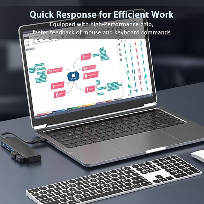 VIENON USB C Hub with 4 USB 3.0 Femal Ports, USB C Splitter USB Extender - Image 4