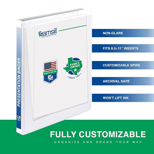 Samsill 0.5 Inch 3 Ring Binder, Made in USA, Economy Round Ring, 100 Sheet - Image 3