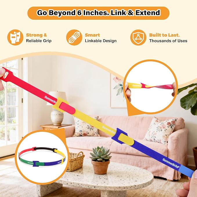 SummerBrite 70 Pack Multi-Color Cable Ties 6 Inch - Image 4