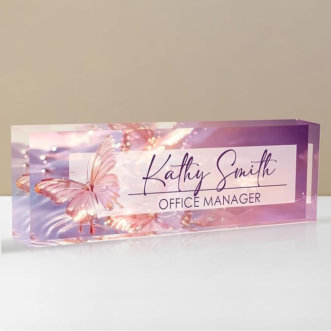Personalized Name Plate for Desk, Custom Desk Name Plate, Acrylic Name Plate by EOBIBIFUN