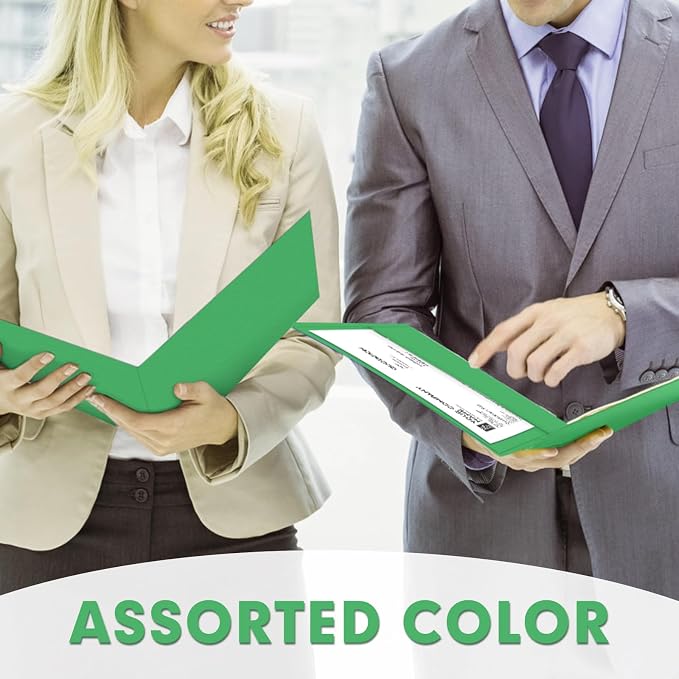 Two Pocket Folders, PANDRI 30 Pack 2 Pocket Folders, Letter Size Paper File - Image 6