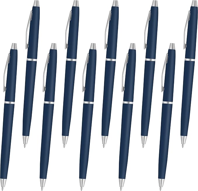 DISCOUNT PROMOS Langham Ballpoint Pens Set of 10, Bulk Pack by DISCOUNTPROMOS