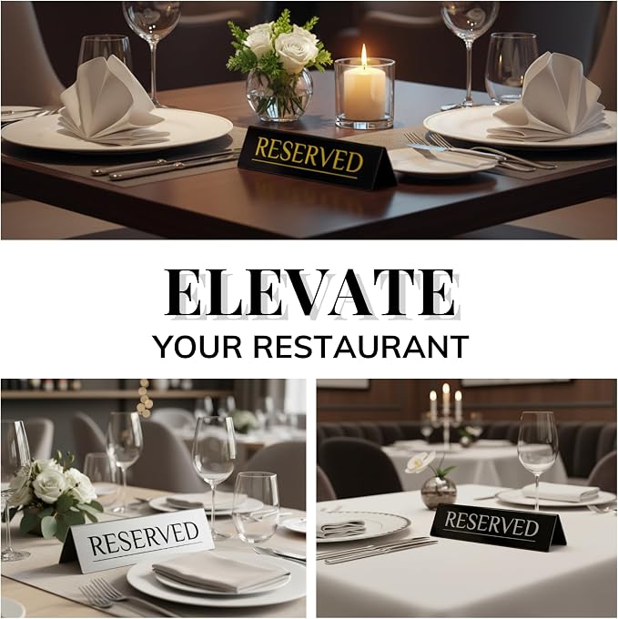 6 Reserved Table Signs – Black Stainless Steel - Image 5