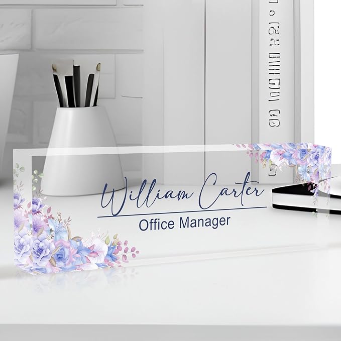 Personalized Name Plate for Desk Custom Acrylic Desk Name Plate Custom Employee - Image 4