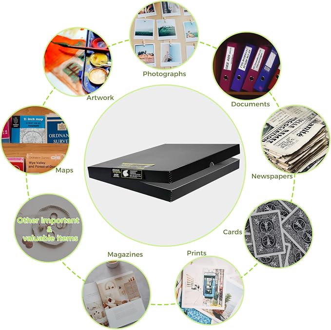 Lineco 16x20 Black Clamshell Archival Folio Storage Box, 1.75" Deep. Acid-Free - Image 6