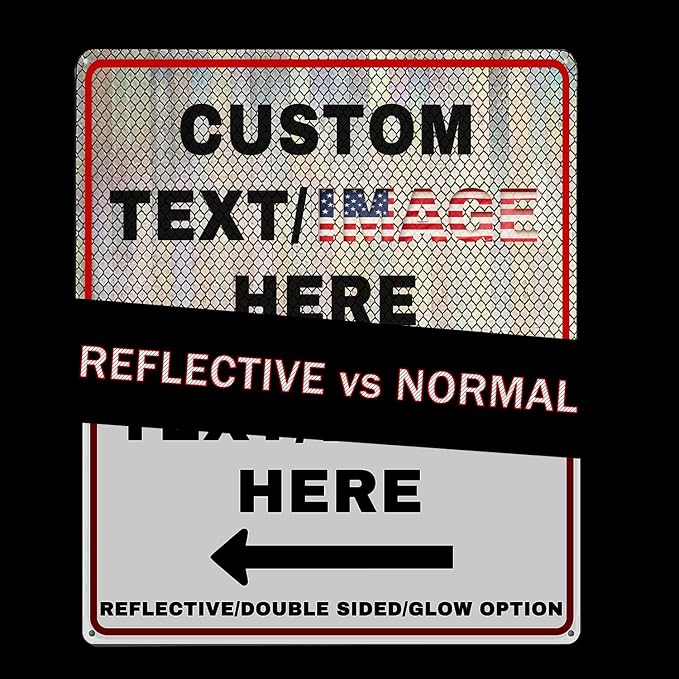 Custom Directional Arrow Sign Large, Glow in the Dark/Reflective Option - Image 3