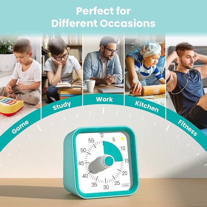 Visual Timer for Kids with Pause Function, 60 Minute Countdown Timer for Kids - Image 6