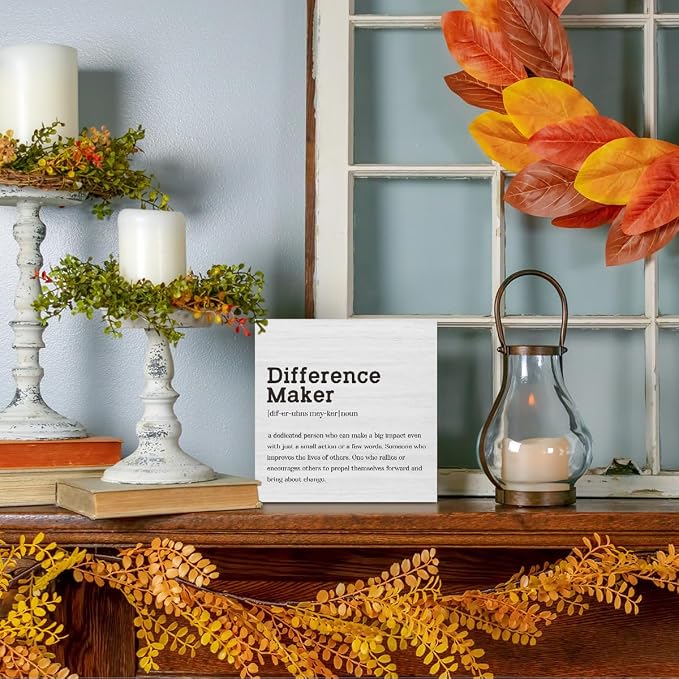 Difference Maker Definition Home Office Decor Wooden Box Sign Motivational - Image 5