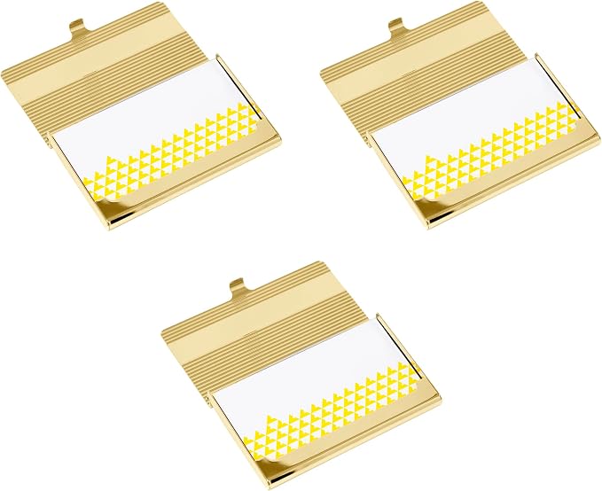 Stephanie Imports Set of 3 Slim & Minimalist Metal Business Card Holder Unisex - Image 3