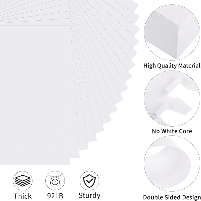 100 Sheets White Cardstock 8.5 X 11 Inches, 92lb/250gsm Heavy Weight Printer - Image 3