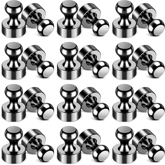 VNDUEEY 24Pcs Black Fridge Magnet Refrigerator Magnets, Magnets by VNDUEEY