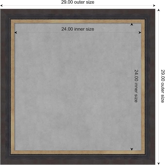 Amanti Art Black Framed Magnetic Board 29x29 Medium Vision Board - Image 3