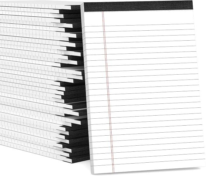 36 Pack Small Legal Pads 5x8 White Note Pads 5x8 College Ruled Paper Tablets by Aidunmis