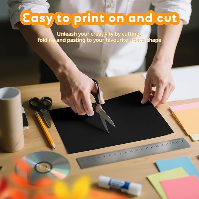 Black Cardstock 8.5 x 11 Card Stock Construction Paper, 40 Sheets Black Paper - Image 4